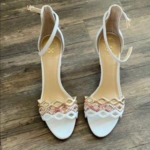 Vince Camaro White and Pink Block Heels 10